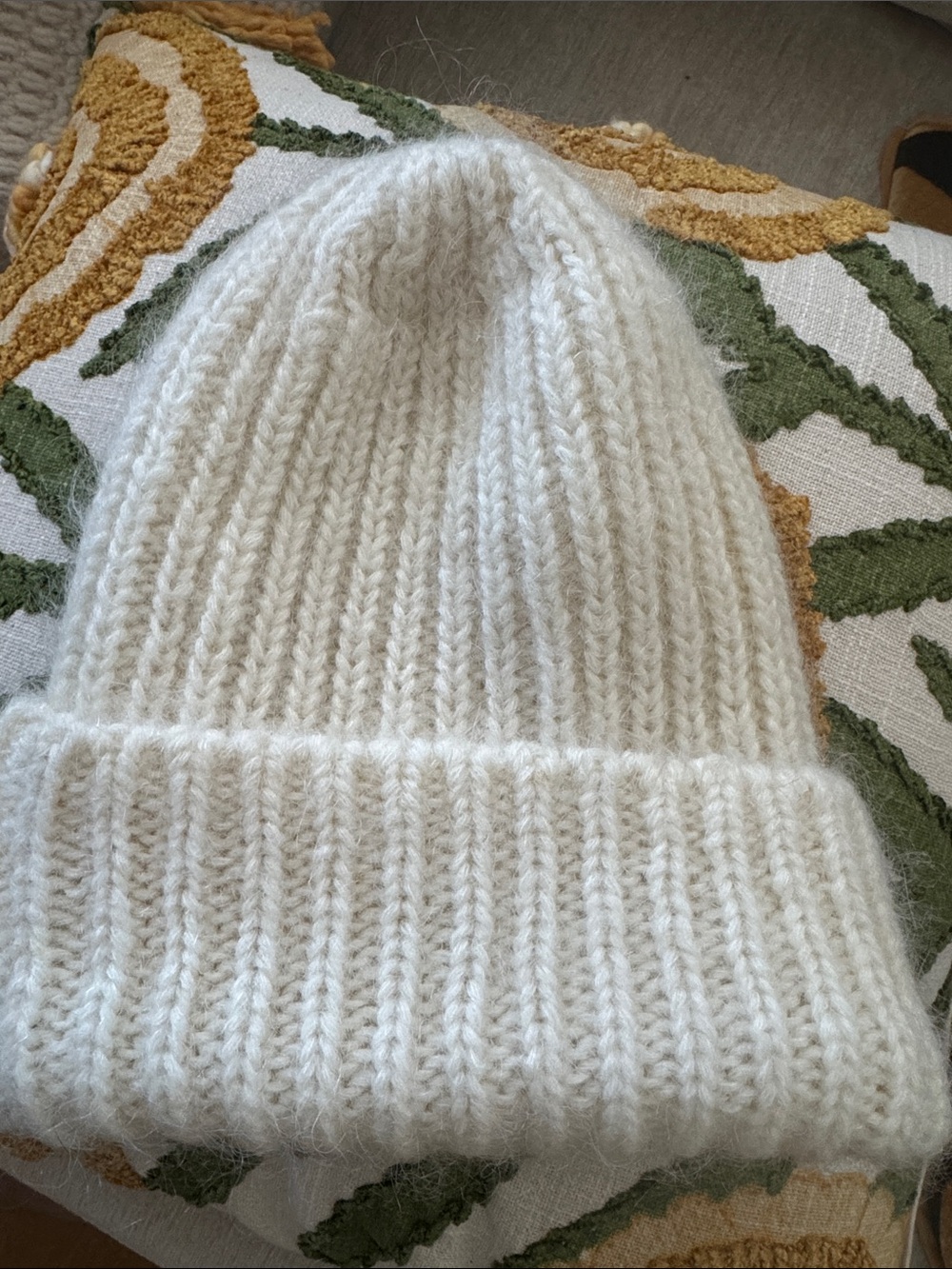 Mohair Cream Beanie